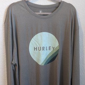Hurley Men's Long Sleeve Grey Quick Dry Shirt XXL Relaxed Fit Hurley XXL